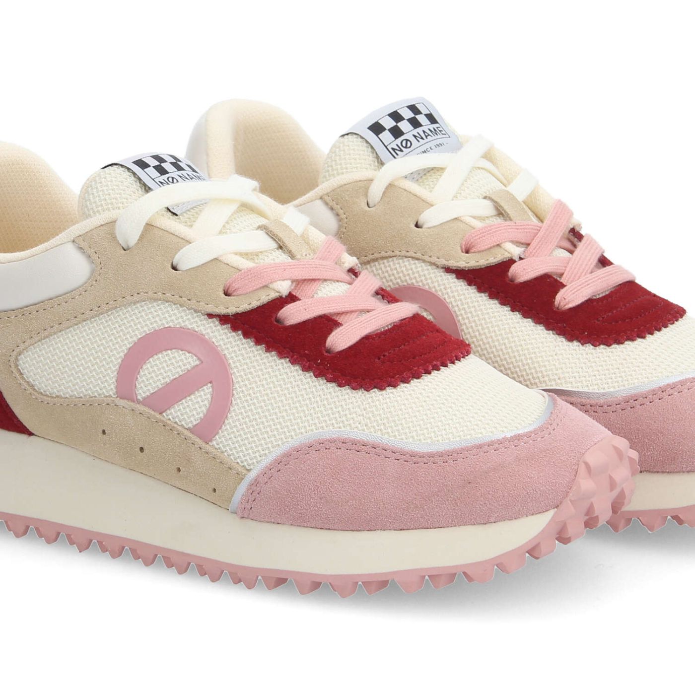 PUNKY JOGGER W - KNIT/SUEDE/SUED - BLANC CASSE/ROSE/ROUGE